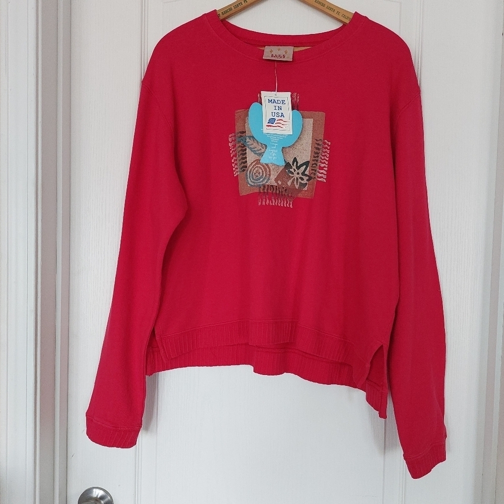 Blue Cactus Sport Red Dead Stock Sweatshirt NWT Size Large